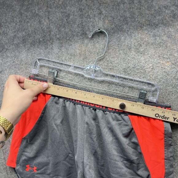Under Armour Shorts Womens Large Gray Red HeatGear Loose Athletic Running - Picture 5 of 10